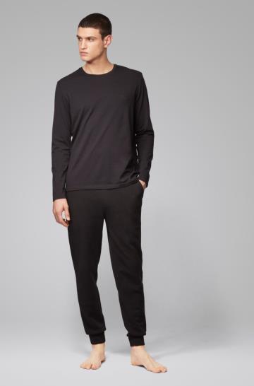 Top BOSS Regular Fit Loungewear Czarne Męskie (Pl62715)